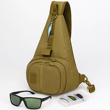 Рибальська сумка, 43х25см, Коричнева / Сумка для риболовлі / Сумка рибальська / Сумка для рибальських снастей