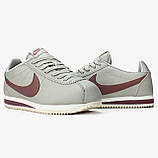 Сірі шкіряні жіночі кросівки кроссовки Nike Cortez "Beige" - демісезонні кеди найк кортез, фото 2