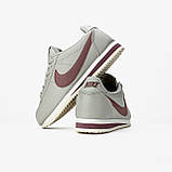 Сірі шкіряні жіночі кросівки кроссовки Nike Cortez "Beige" - демісезонні кеди найк кортез, фото 3