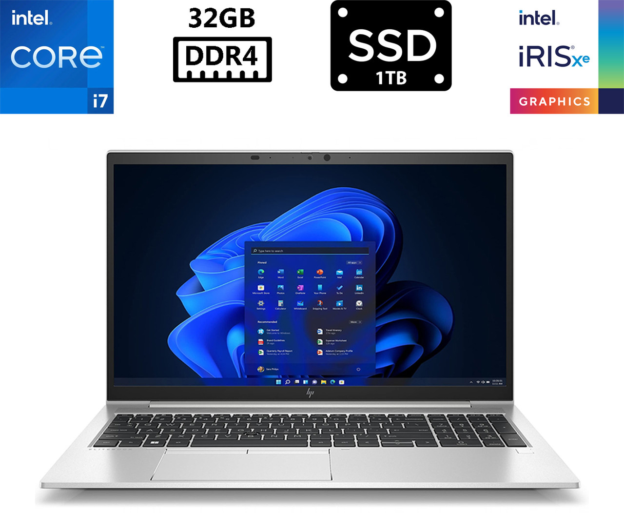 Ноутбук HP EliteBook 850 G8/15.6” IPS 1920x1080/Core i7-1185G7 3.00GHz/32GB DDR4/SSD 1TB/Intel Iris Xe Graphics Камера Б/В