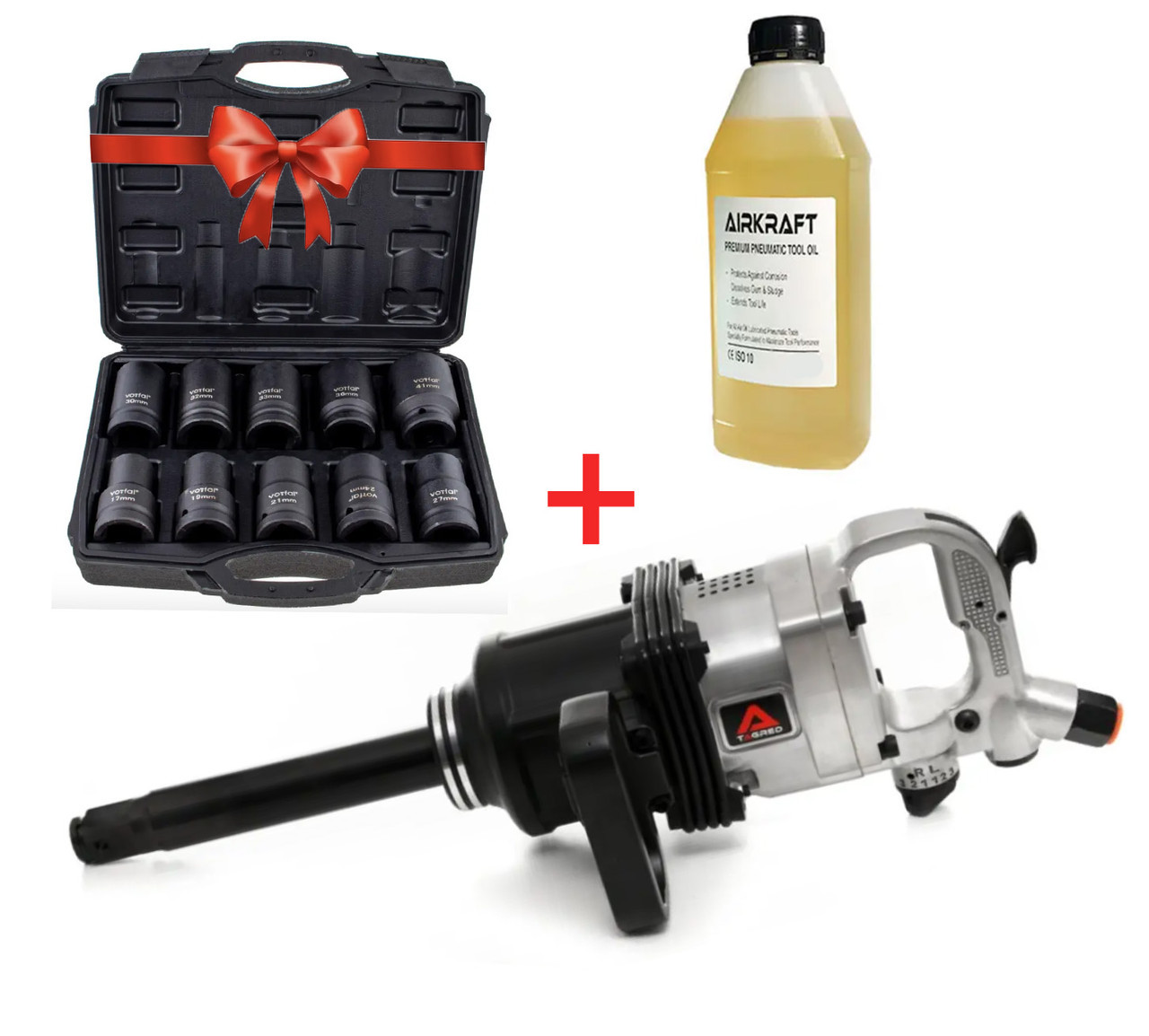 Гайковерт пневматичний ударний 1" 5000 Нм 4200 об. TAGRED набір головок та масло в подарунок!, фото 1