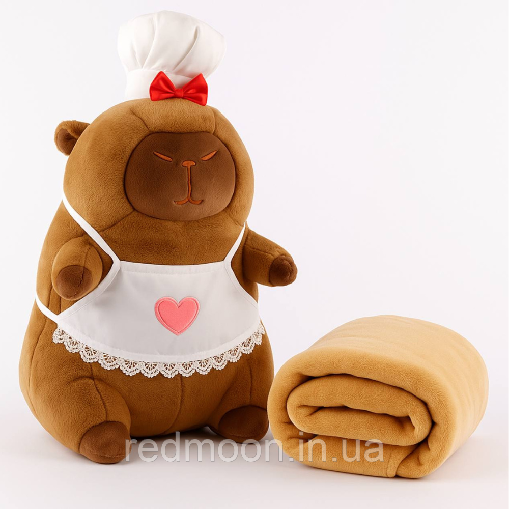 Мʼяка іграшка-плед Капібара 120*150 см, FA95 / Іграшка з пледом / Іграшка подушка Капібара, фото 1