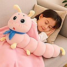 Мʼяка іграшка-плед гусениця 110*140 см, FA68, Рожевий / Іграшка з пледом / Плюшева гусениця / Іграшка-подушка, фото 2