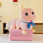 Мʼяка іграшка-плед гусениця 110*140 см, FA68, Рожевий / Іграшка з пледом / Плюшева гусениця / Іграшка-подушка, фото 5