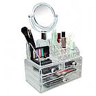 Органайзер для косметики з дзеркалом GT-226 / Косметичне дзеркало / Косметичний органайзер з дзеркалом, фото 4