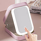 Косметичка дорожня з LED дзеркалом GT-245 / Косметичка з дзеркалом і підсвічуванням / Органайзер-кейс для косметики, фото 6