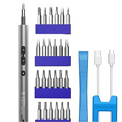 Електровикрутка з 28 насадками, живлення від USB / Акумуляторна викрутка / Міні-викрутка електрична