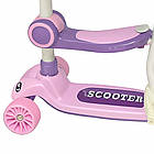 Дитячий самокат із сидінням і батьківською ручкою / Самокат для дітей / Триколісний самокат із бортиком, фото 6