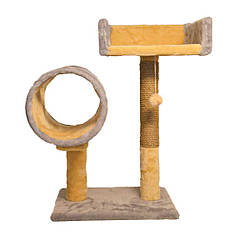 "Пухнастики" Драпак з диваном і тунелем (джут) сіро-бежева 56*38 см