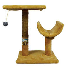 "Пухнастики" Драпак з полицею і полутунелем (джут) бежева 30*38*50 см