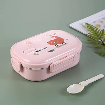 Ланч-бокс з нержавіючої сталі, Рожевий / Ланч бокс / Контейнер для їжі / Судок для їжі / Бокс для ланчу