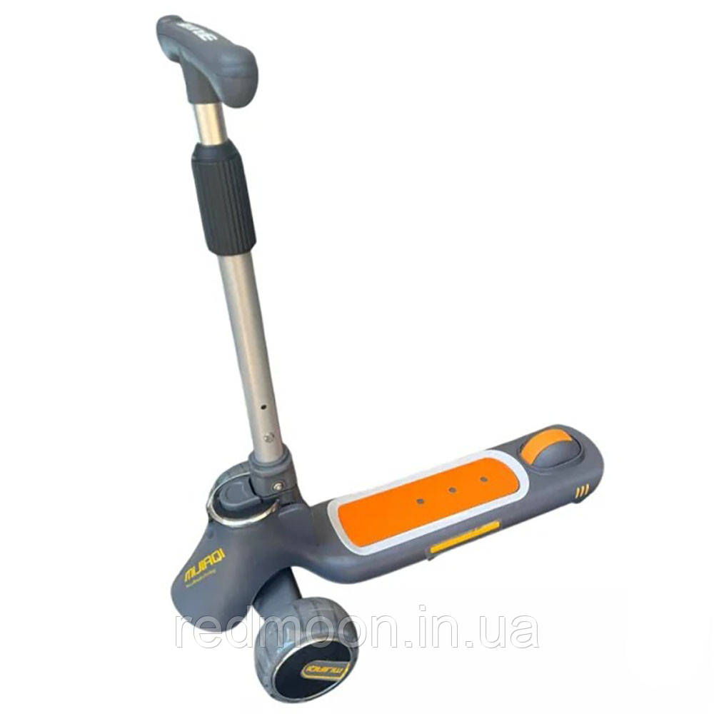 Дитячий самокат з музикою і підсвічуванням, MUFAQI / Триколісний самокат з регульованою ручкою / Самокат для дітей, фото 1