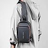 Сумка через плече з кодовим замком (31х17см), 6995, Сірий із золотистим / Водонепроникна сумка-рюкзак, фото 7