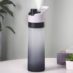 Спортивна пляшка для води з розпилювачем 650 мл, Чорна / Пляшечка для води / Пляшка для спорту