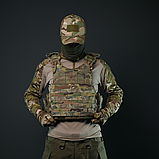 Бронежилет Kiborg Modular X-1 (Збільшена площа захисту) XL Мультикам з балістичним пакетом 1 класу захисту Militex, фото 9