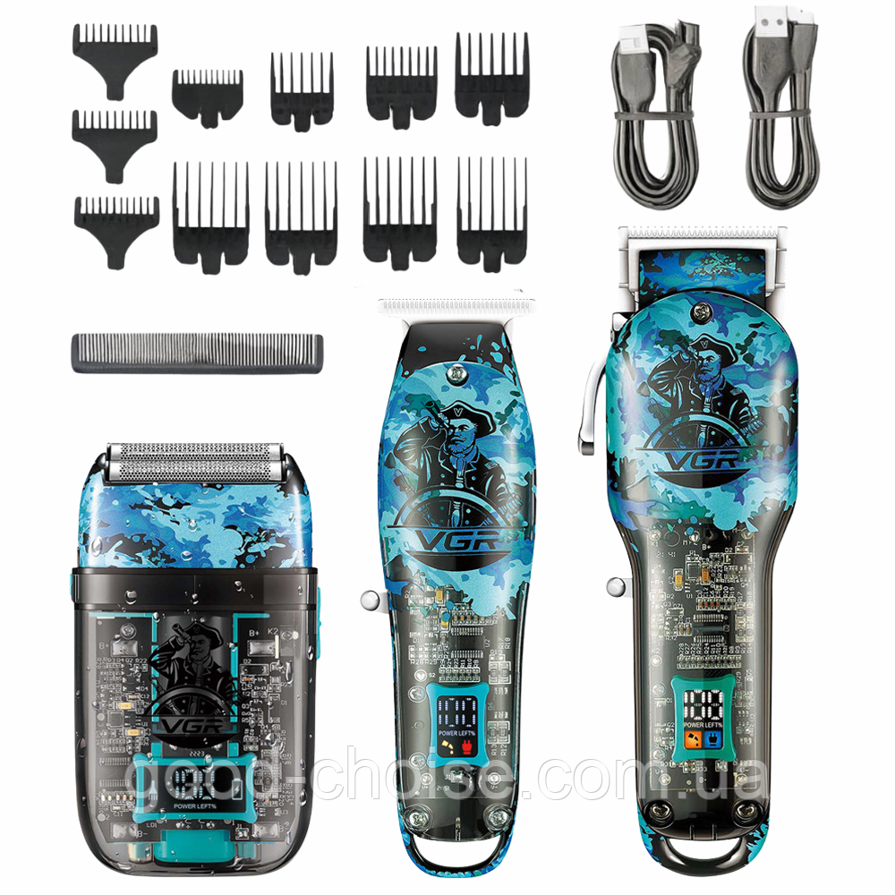 Професійний набір для стрижки 3в1, V-645 / Машинка для стрижки / Тример для волосся / Шейвер для стрижки, фото 1
