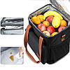 Термосумка для пікніка DF-02, Чорна / Сумка холодильник / Холодильник сумка / Туристична термосумка, фото 6