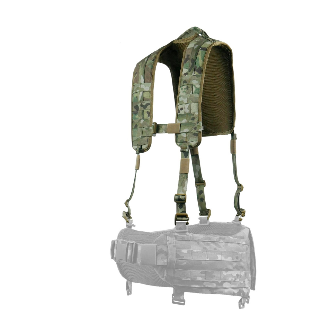 Лямки для РПС Militex Cordura 1000D Мультикам | MOLLE, демпфер, 3D-сітка | Універсальні, фото 1