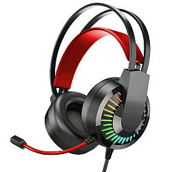 Навушники ігрові дротові з мікрофоном, IMS-E1008, Червоний / Навушники геймерські / Навушники для ПК і ноутбука