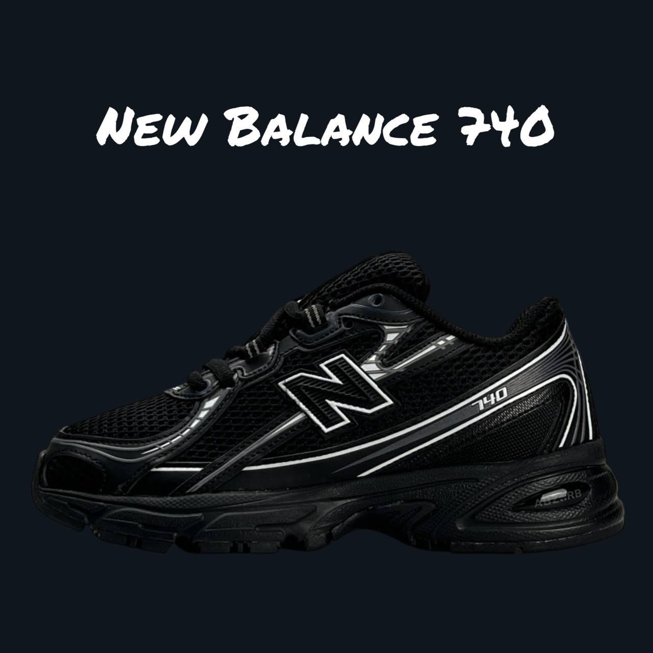 Чорні жіночі кросівки Жіночі кросівки New Balance 740 Black White / Демісезонні Нью Беланс 740 сітка, фото 1