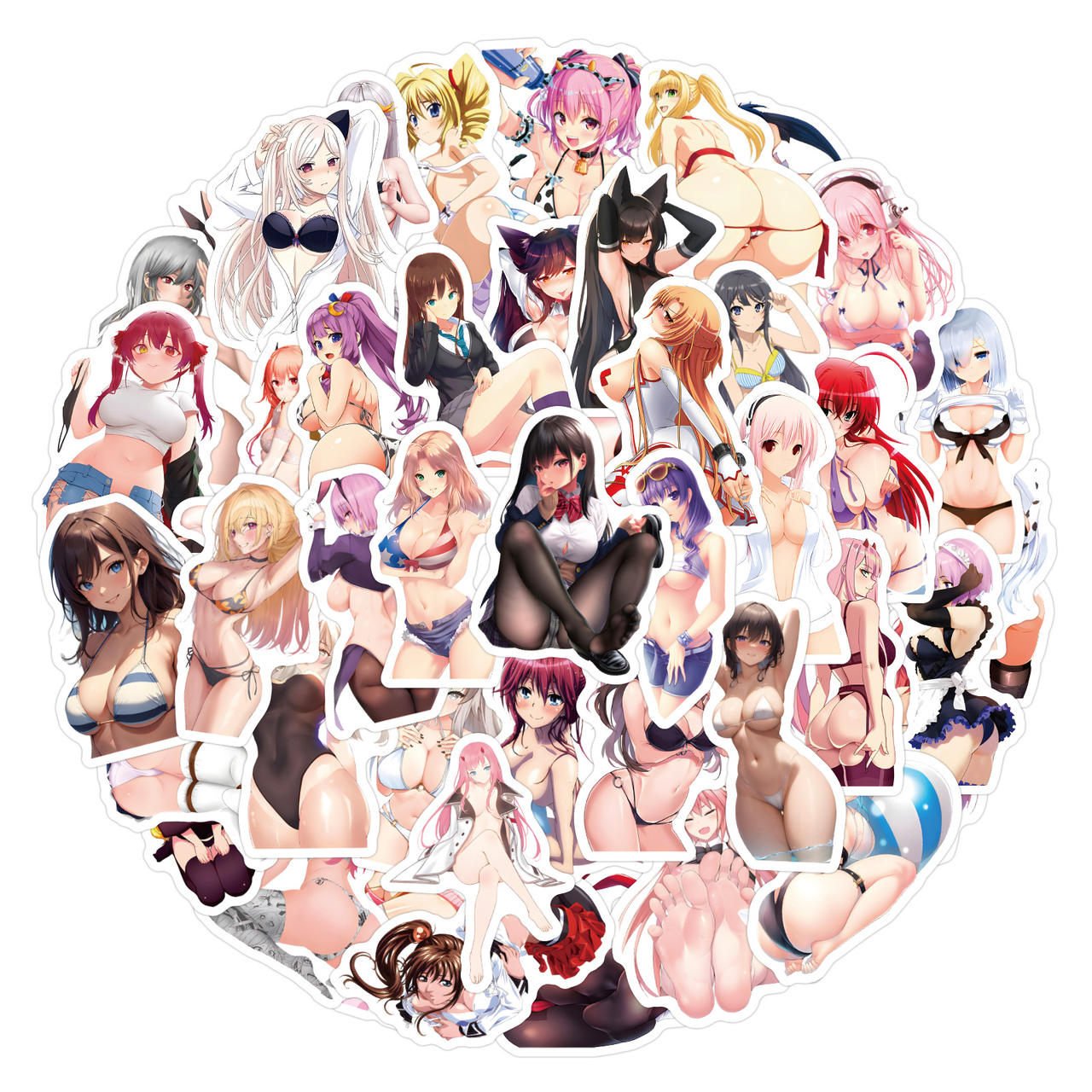 Стікерпак милі дівчата Набір наклейок GeekLand cute girls 50 штук, фото 1