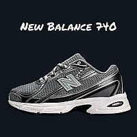 Сірі жіночі кросівки New Balance 740 Grey Silver White / Демісезонні Нью Беланс 740 сітка