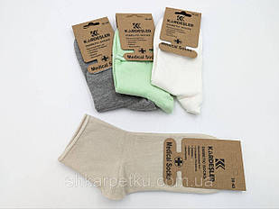 Жіночі медичні шкарпетки KARDESLER 36–40 без резинки, діабетичні, середні, 80% бавовна, 12 пар Пастельний мікс