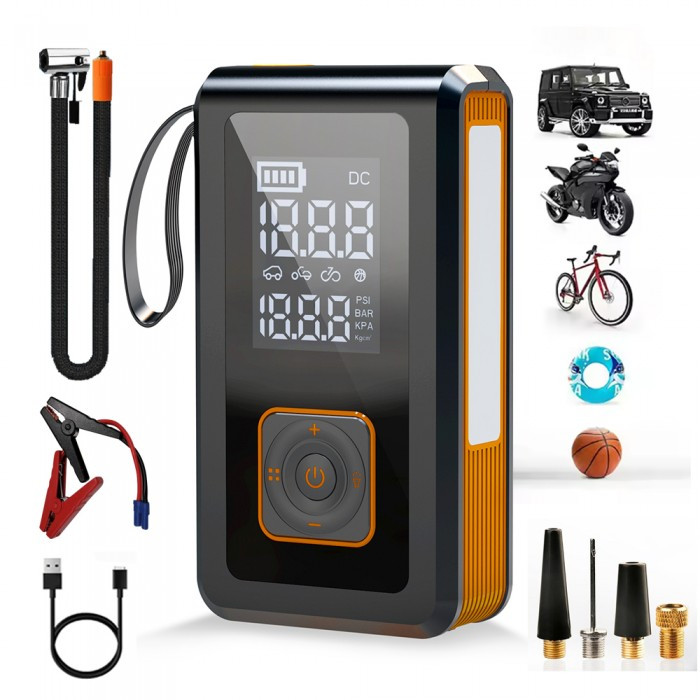 IHunt Survival AUTO KIT Потужний автомобільний стартер 7-в-1, 8000mAh, до 1000A, Power Bank, компресор, фото 1