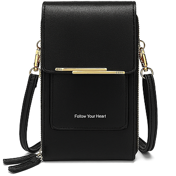 Жіноча сумка-кроссбоді Baellerry Phone Purse, чорна / Сумка-портмоне