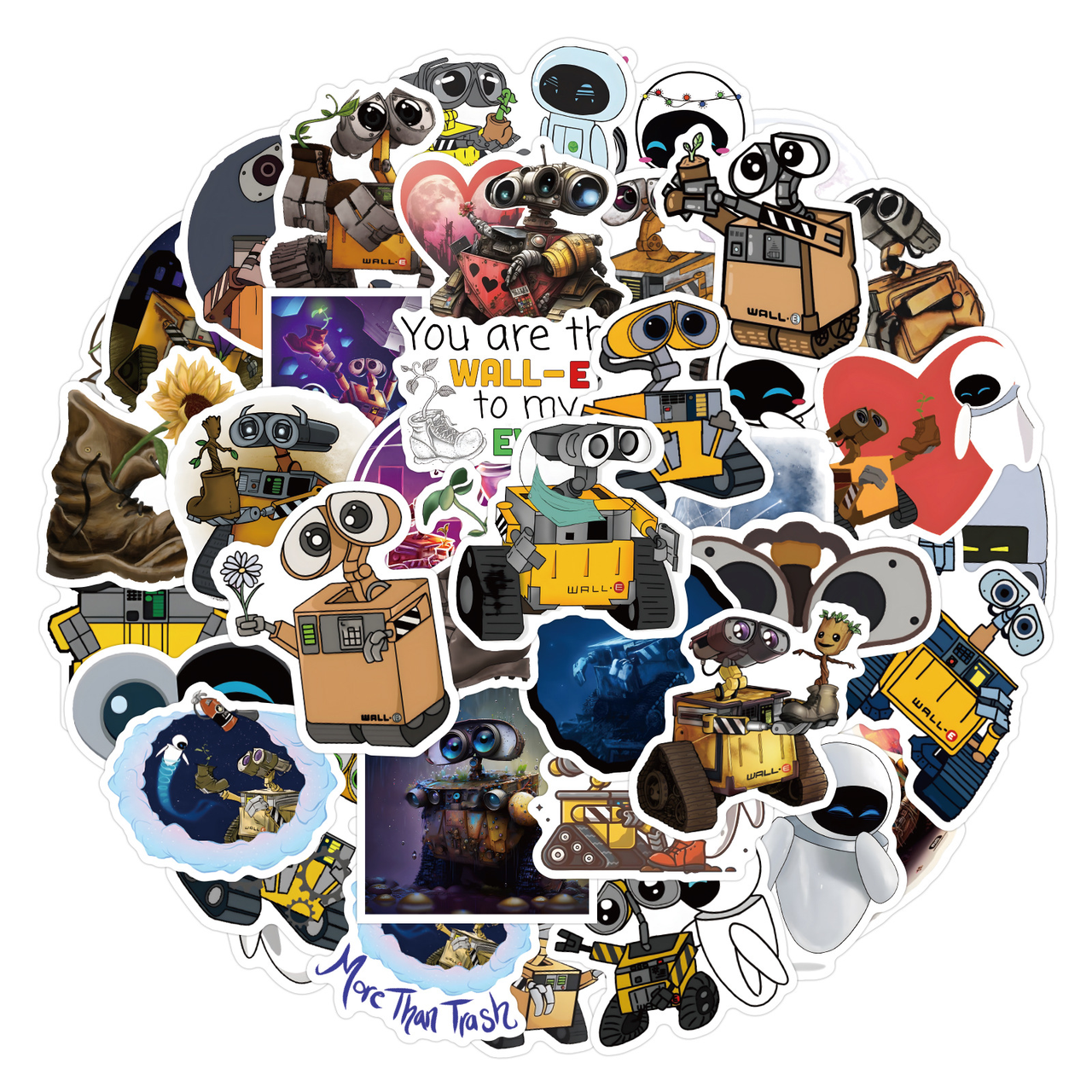 Стікерпак ВАЛ-І Набір наклейок GeekLand WALL-E 50 штук, фото 1