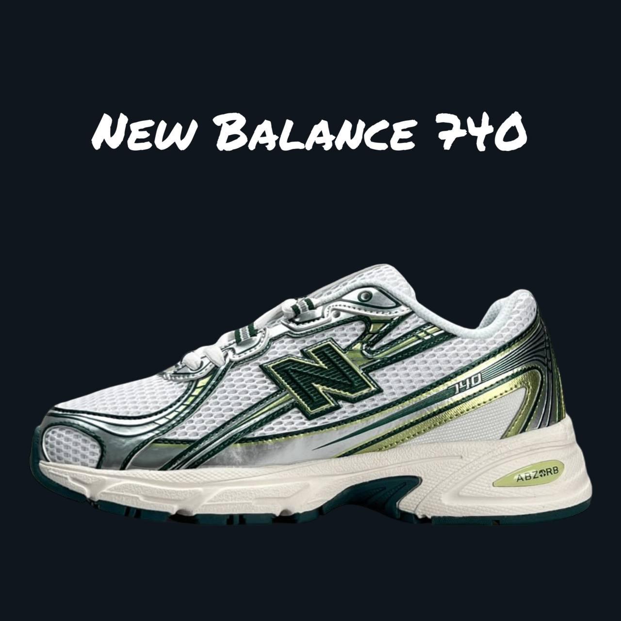 Срібні жіночі кросівки New Balance 740 White Silver Green / Демісезонні Нью Беланс 740 сітка, фото 1