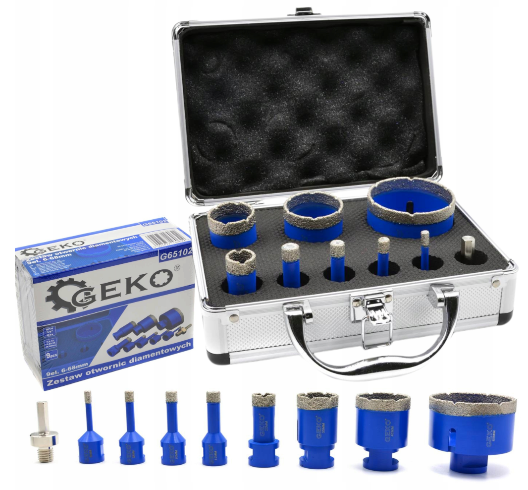 Набір кільцевих алмазних коронок 6-68мм GEKO G65102, фото 1