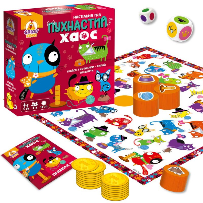 Гра настільна розважальна "Пухнастий хаос", (українська), Vladi Toys VT8055-32, фото 1