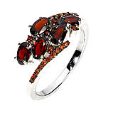 Каблучка. Натуральний гранат. Срібло 925., фото 2