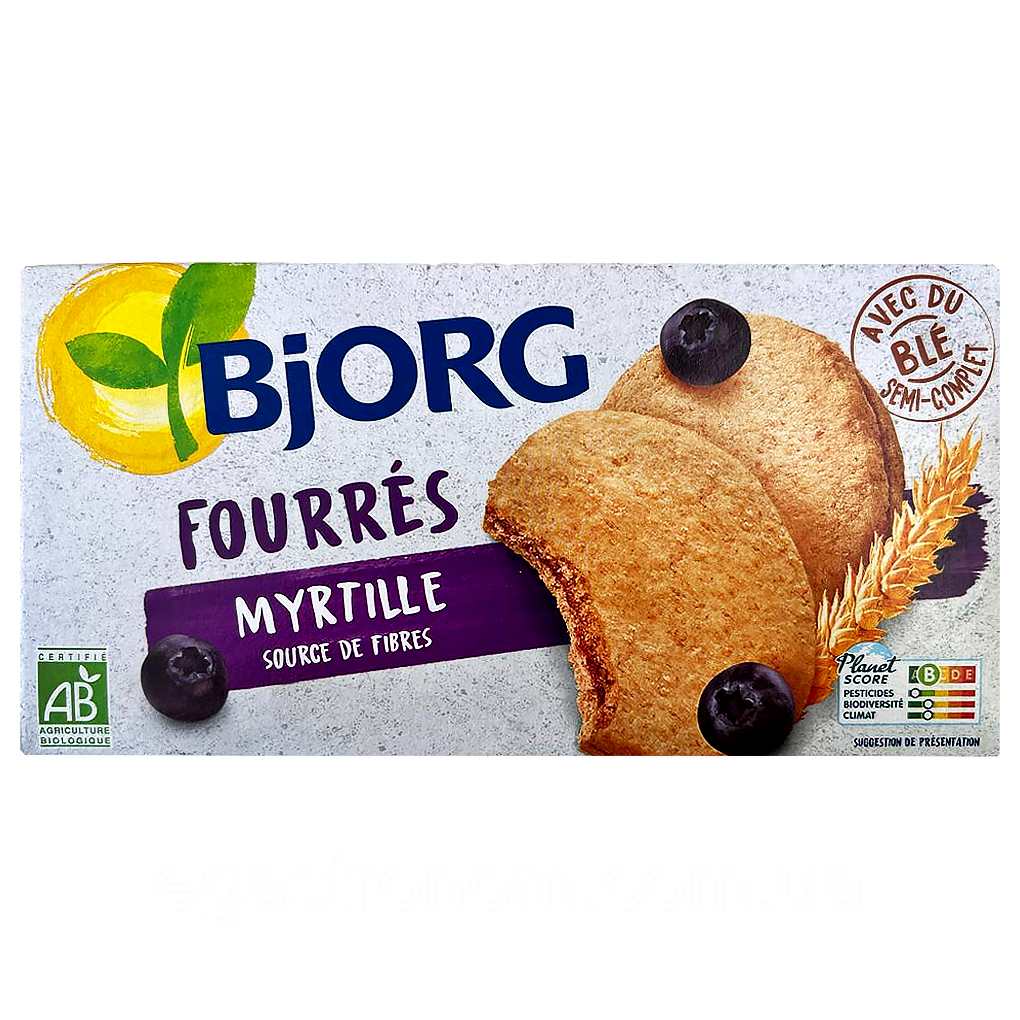 Печиво з чорницею біо Бьорг Bjorg 175g 12шт/ящ (Код: 00-00018001), фото 1