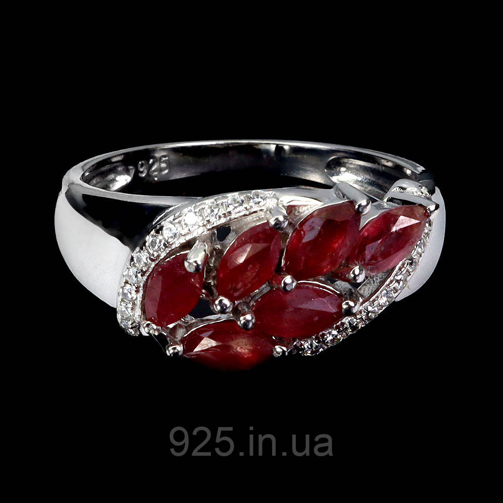 Каблучка. Натуральний рубін. Срібло 925., фото 1