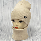 М 89051. Комплект для хлопчика, підлітковий: шапка з флісом і хомут, розмір вільний, різні кольори 4-15 років, фото 2