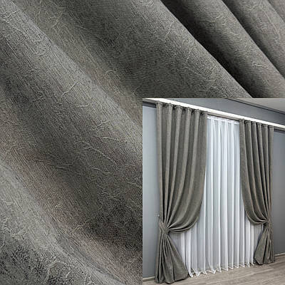 Комплект штор (2шт. 1,5х2,9м.) жакард, колекція "Viva Marmo". Колір сірий. Код 1788ш 33-0745