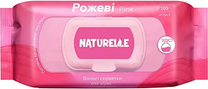 Серветки вологі преміум Naturelle Pink/Рожеві 100 шт