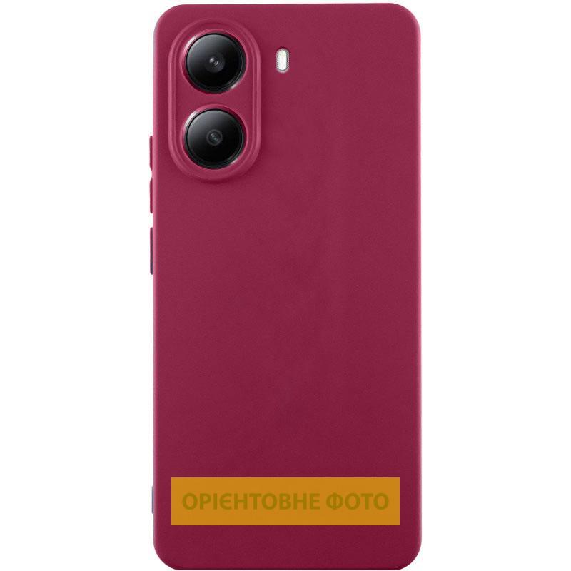 Чохол Silicone Cover Lakshmi Full Camera (AA) для Xiaomi 13T | Мікрофібра Бордовий / Marsala, фото 1