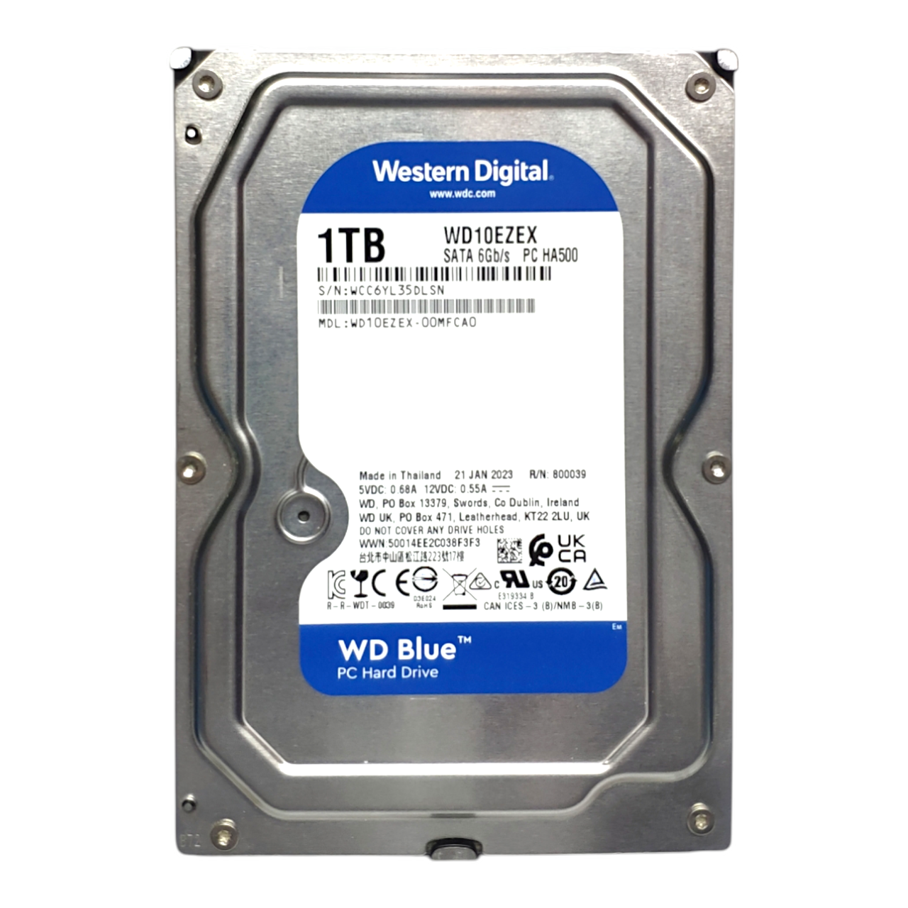 Жорсткий диск HDD 1TB 7200rpm 64MB SATA III 3.5 WD Blue WD10EZEX, фото 1