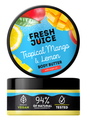 Крем-масло для тіла Fresh Juice Tropical Mango & Lemon 200 мл, фото 1