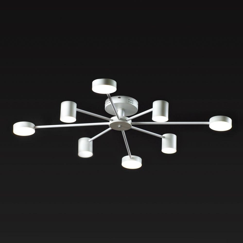 Люстра під стелю на 8 лед-модулів біла 3000-6000К 96Вт IP20 з пультом, фото 1