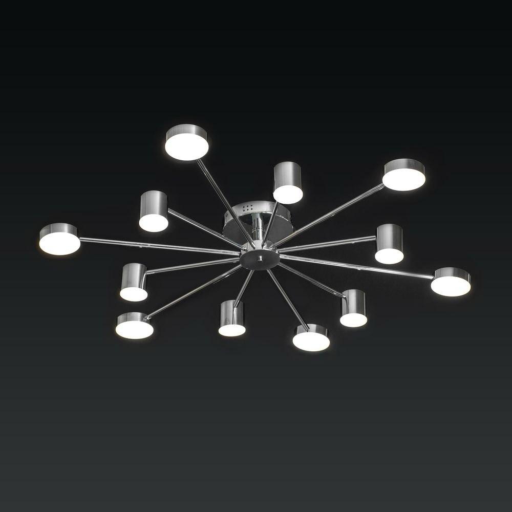 Led світильник на 12 модулів з пультом 3000-6000К 144Вт IP20 хром