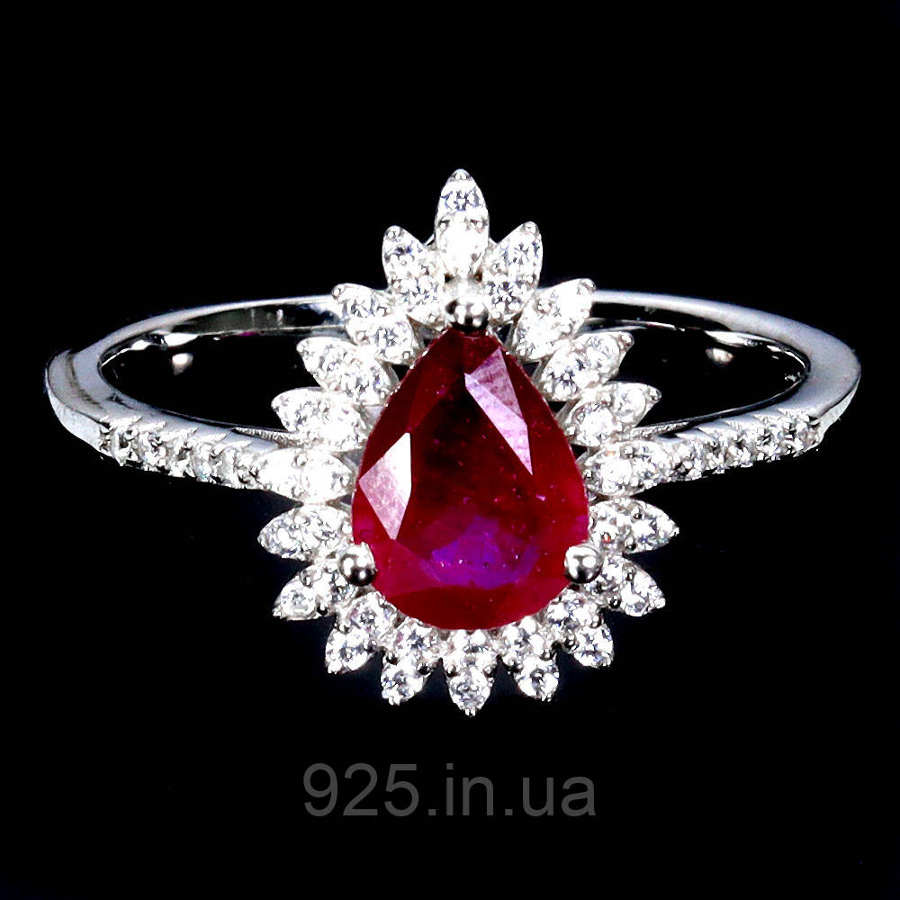 Каблучка. Натуральний рубін. Срібло 925., фото 1