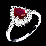 Каблучка. Натуральний рубін. Срібло 925., фото 2