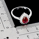 Каблучка. Натуральний рубін. Срібло 925., фото 3