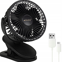 Вентилятор на прищіпці для циркуляції повітря 1200 мАг 5 Вт Вентилятор настільний, Акумуляторні вентилятори