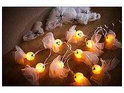 LED гірлянда Привид на Хелловін/Halloween Livarno Home, 10 шт Ø 6 см на батарейках з таймером