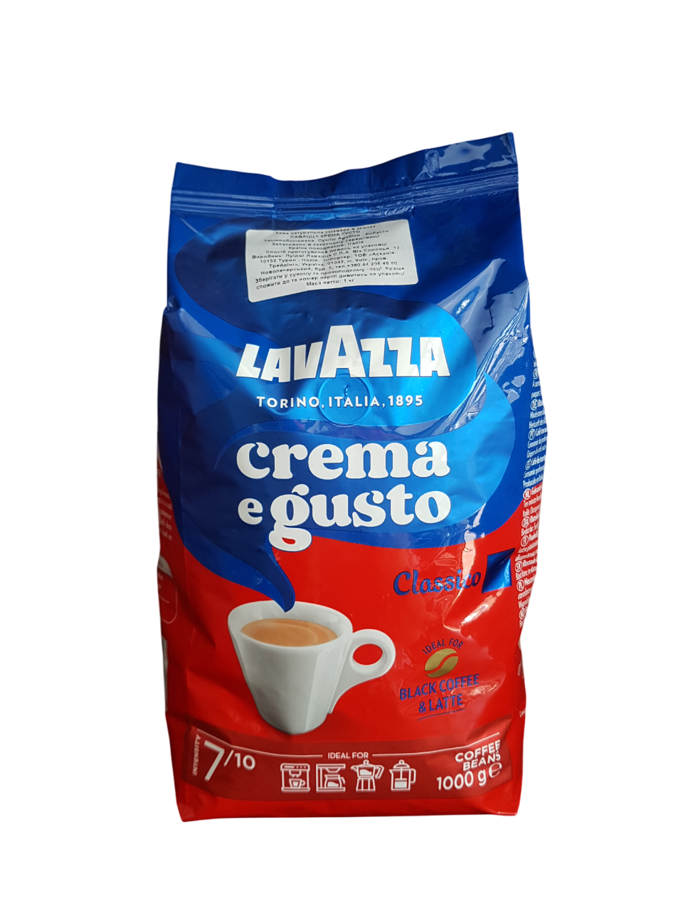 Кава Lavazza Crema e Gusto Classico зернова 1000 грамів, фото 1